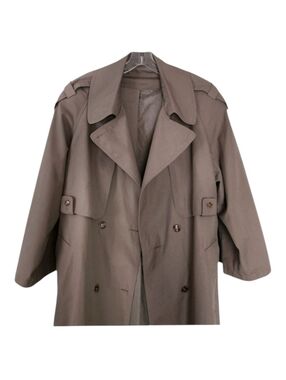 Vintage 1990s Light Brown Trench Coat – Women’s 16 Wool-Lined Classic Academia